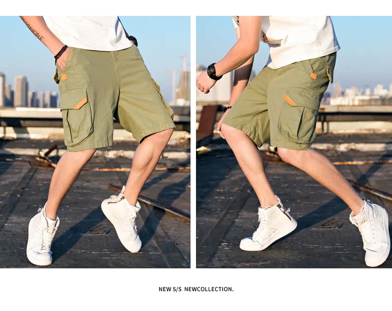 Mùa hè giản dị quần short nam hip hop thương hiệu thời trang Nhật Bản năm điểm quần lửng ống quần xu hướng kích thước lớn - Quần short quần ngủ nam