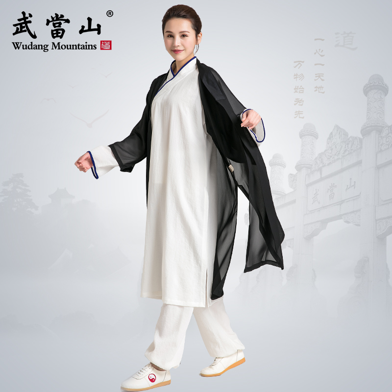 Wudangshan Tai Chi clothing skinned Tai Chi-obe white performance robe new rock robe female