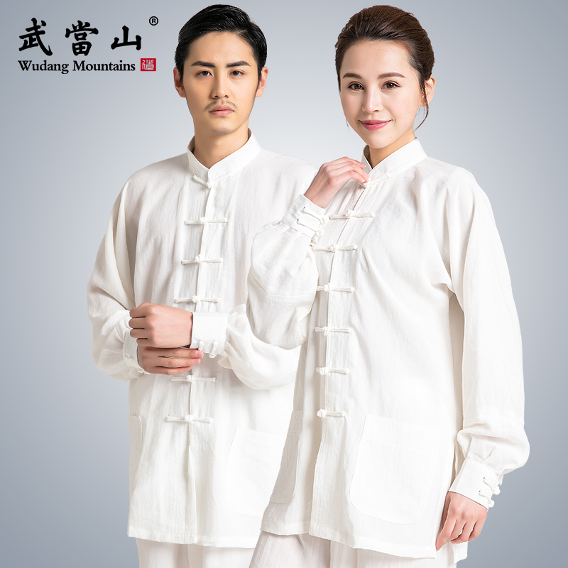 Wujiangshan 2022 new tai chi clothing women's spring and autumn thin cotton linen summer Tai Chi clothes performance serve long version of the new