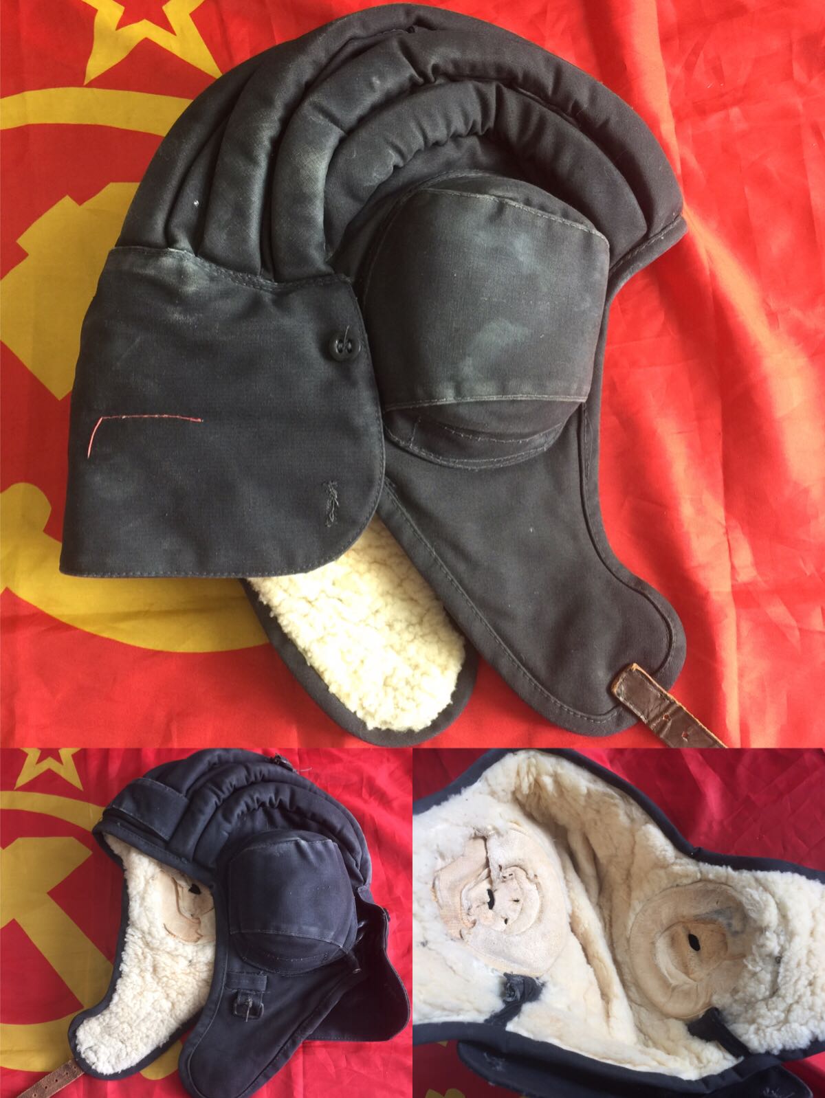 Soviet Period Armed Forces Winter Bufacial Skin fur Neri tank cap-Taobao