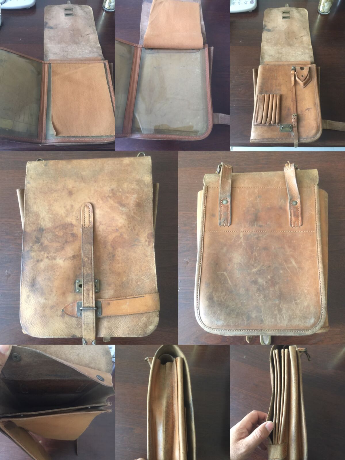 German Democratic Republic GDR East Germany early World War II version of the official full leather map bag