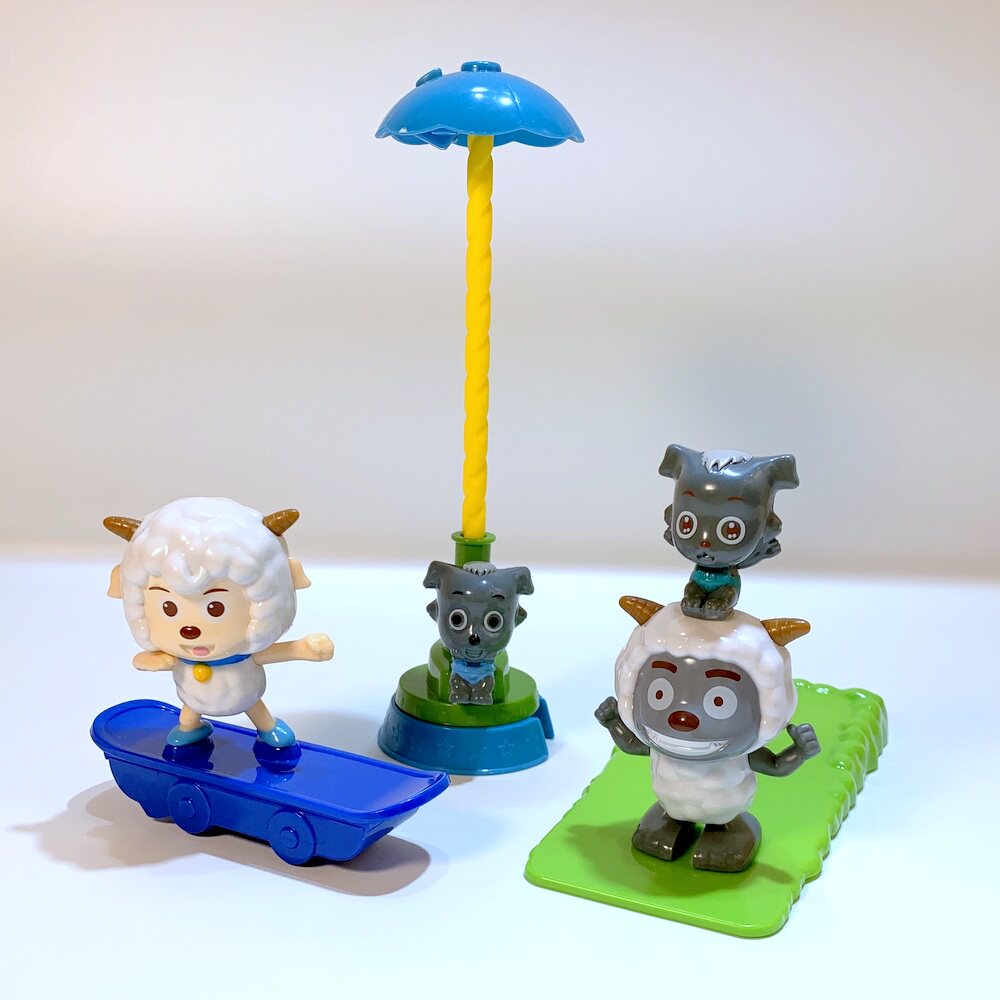 Joyocean Ocean With Grey wolf series Assembled small toy Goat Skateboard and other puzzle-like fun without battery disposable