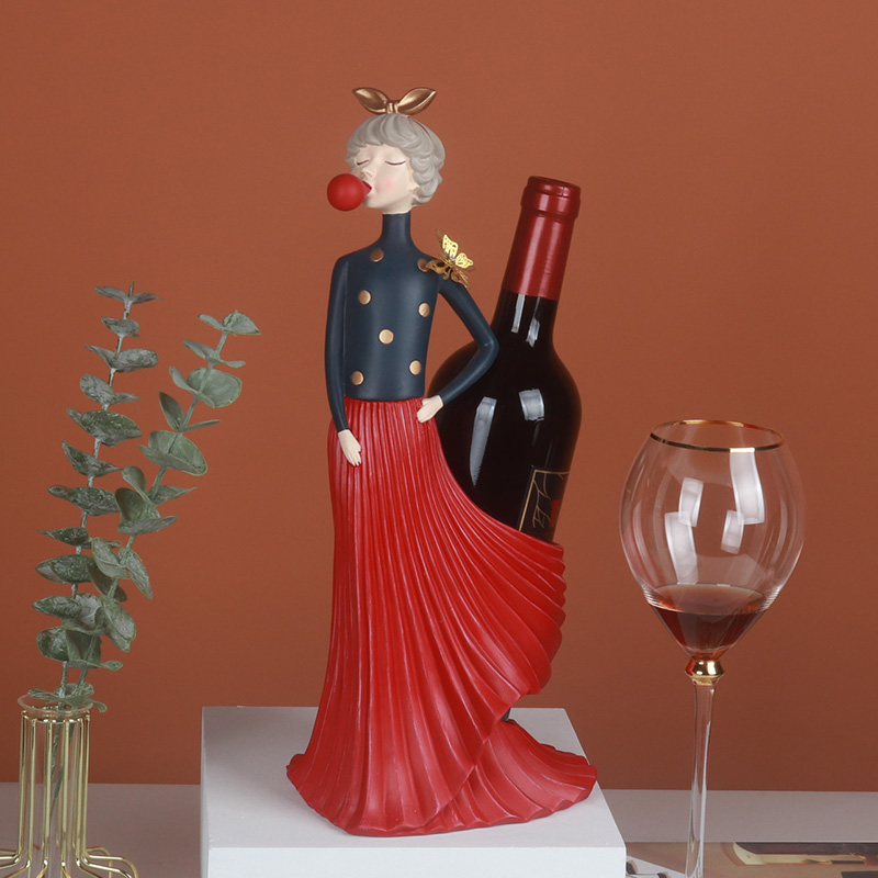 Bubble Girl Red Wine Rack Ornament Home Shelf Modern Simple Creative High-grade Wine Cabinet Decoration Light Luxury Wine Rack