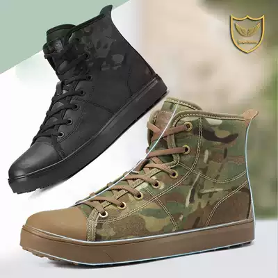New product dark night multi-terrain color Jun Locke spider combat training shoes men's V-bottom mid-barrel training canvas running shoes R21007