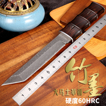 Samurai Blade Damascus Collection Knife Outdoor Small Straight Knife with Knida Fruit Tactical Army Knife