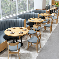 Western restaurant commercial wall-mounted booth sofa customized burger snack fast food restaurant dessert milk tea shop table and chair combination