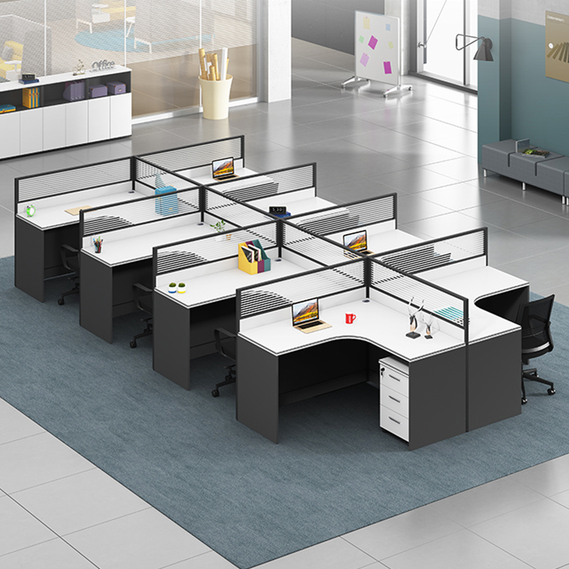 Desk minimalist Hyundai 2 4 6 people with table and chairs combined office station Screen partition Four staff card holders