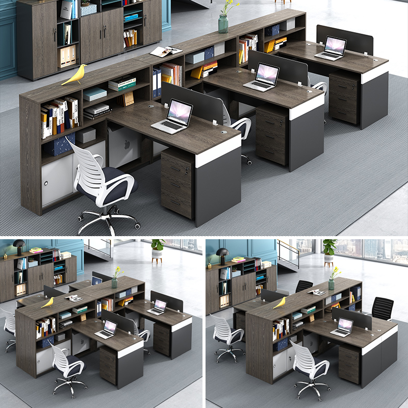 Staff Desk Chair Composition Brief Modern Office Furniture Screen Holder 4 Persons 4 Persons 6 Artificial Position Financial Desk-Taobao