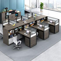 Simple Modern 6 Four 4 people Staff office desk work station financial table card holder office furniture table and chair combination