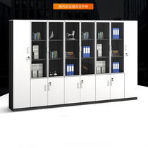 Office filing cabinet data Cabinet aluminum alloy wardrobe wooden filing cabinet glass office bookcase with lock locker