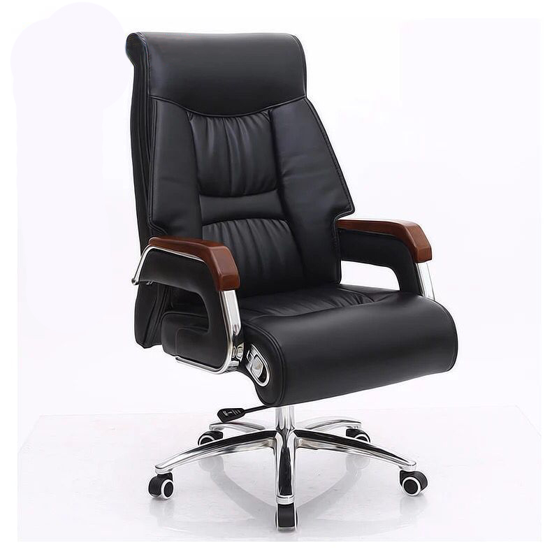 Osteiya solid wood armrest boss chair reclining manager office chair home study computer chair lifting leather chair