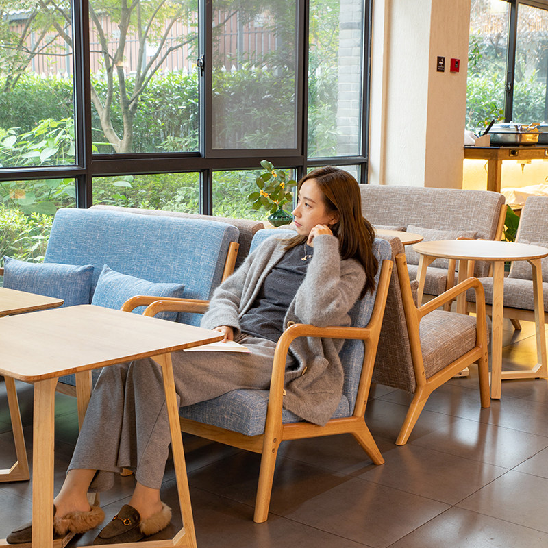 Café Milk Tea Shop Table And Chairs Combo Net Red Sweet Shop Laid Book Bar Hotel Talks Hospitality Sofa cassette Commercial