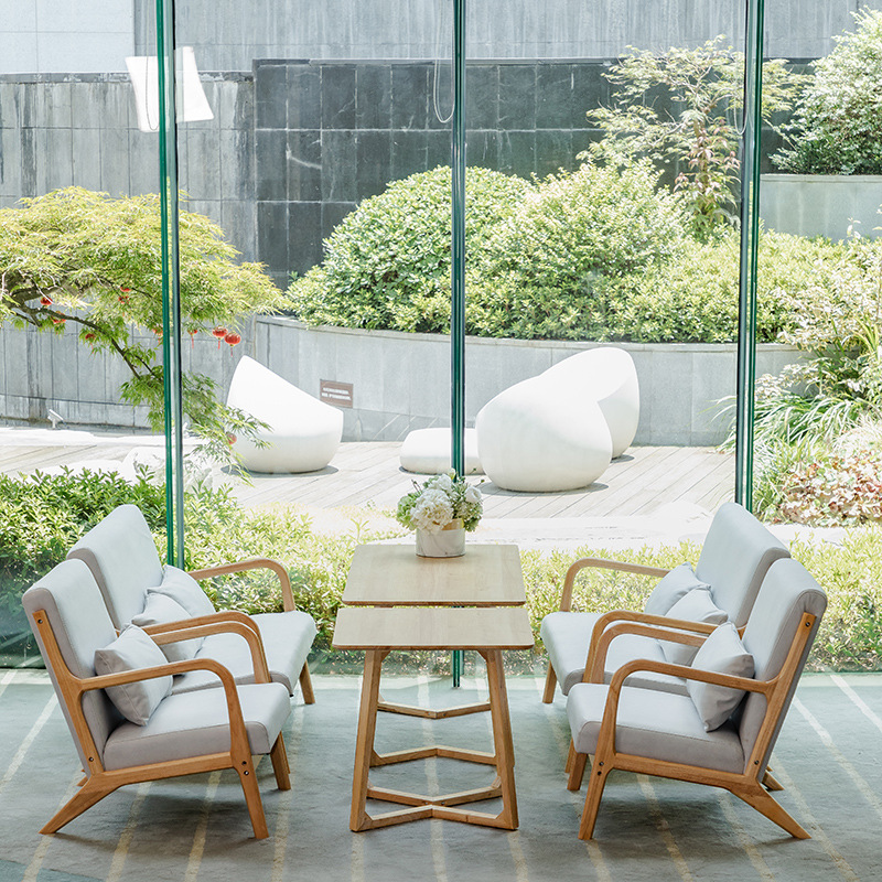 Tech Cloth Cafe Milk Tea Shop Negotiation Table and Chair Combination Dining Room Dessert Book Bar Clothing Store Leisure Card Seat Sofa