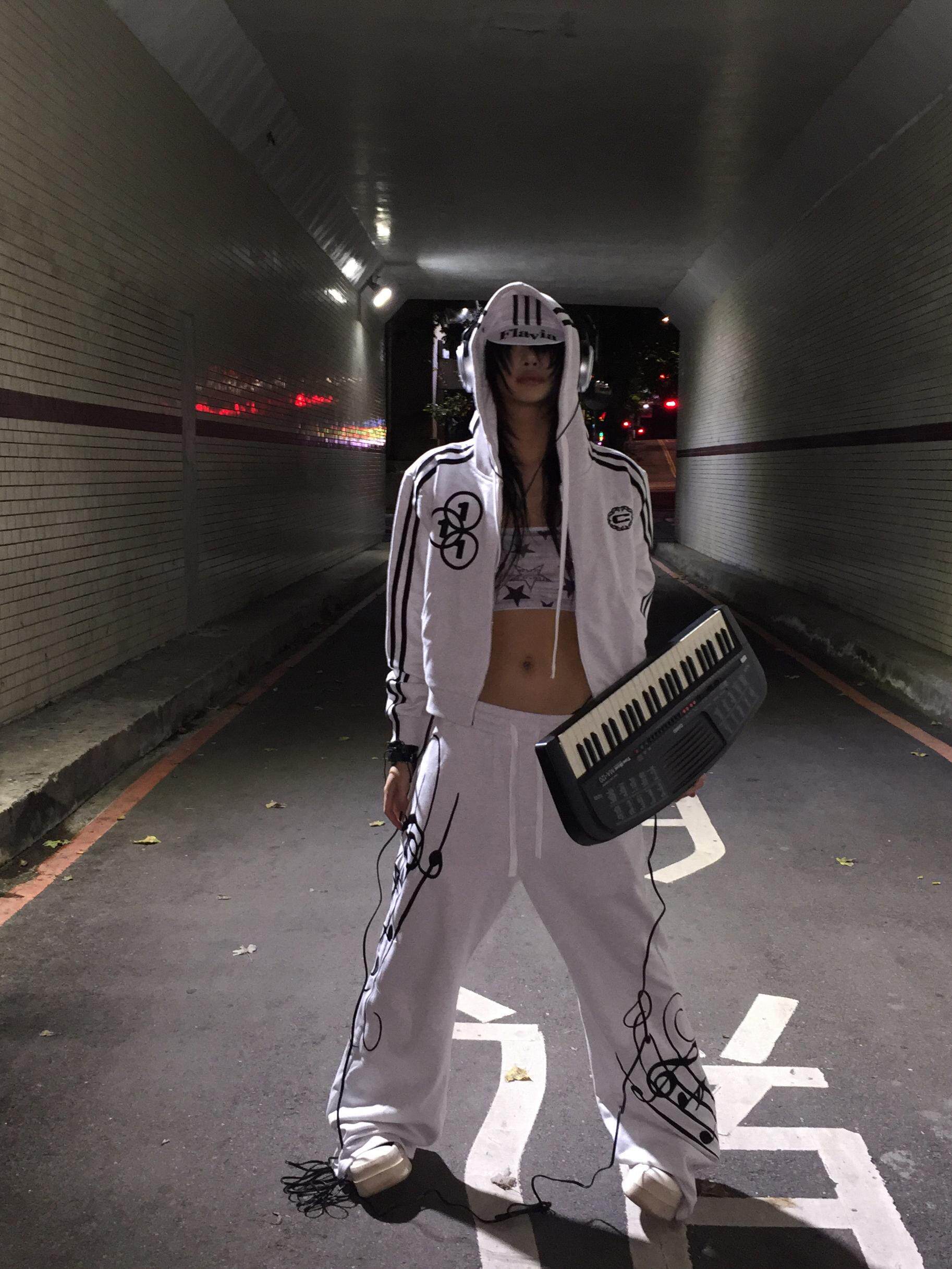 Chai (disassembled) 24aw sports music score embroidered sweatpants 