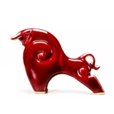 Быки и небо-золото Niu Jun Фарфоровые качание медные красные глазури ремесло