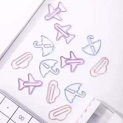 Del shaped color clip needle creative paper clip cute fun special shape cartoon return needle metal shape