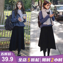 2021 new early spring western style plus size over-the-knee sweater two-piece suit fat mm mind thin dress