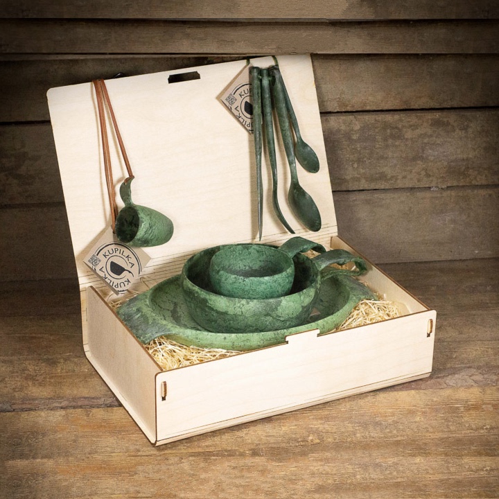 Nordic Finland Kupilka Outdoor Leisure Set Camping Picnic Wooden Tableware Equipment Dinner Plate Gift Box