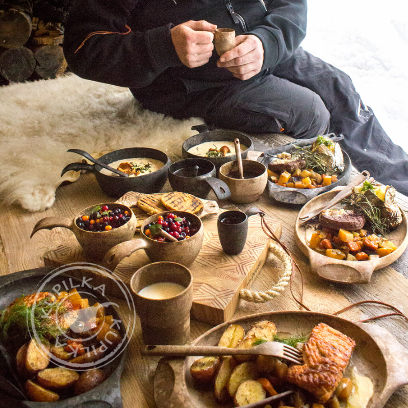Finnish Kupilka Nordic Casual Camping Outdoor Cutlery Coffee Mug Kuksa Wood Bowls Send Cashier Bags Leather Rope