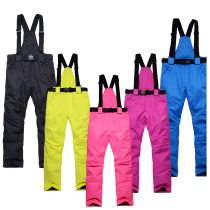 Clearance ski pants mens and womens winter thickening warm waterproof windproof detachable strap pants cycling mountaineering pants