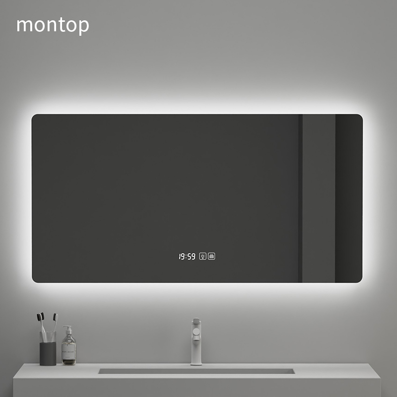 Smart Bathroom Mirror Home Hanging Wall-Style Toilet Mirror Wall-mounted Bathroom With Light Touch Screen Anti-Fog Led Mirror-Taobao