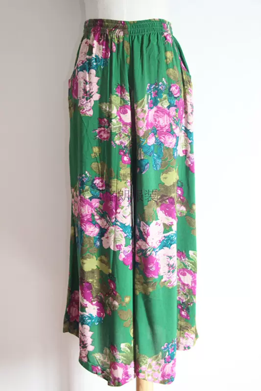 Quần lửng ống rộng cỡ trung niên rộng bằng vải cotton nữ mùa hè phù hợp với áo thun ngắn tay cho mẹ hai dây hè - Quần áo của mẹ