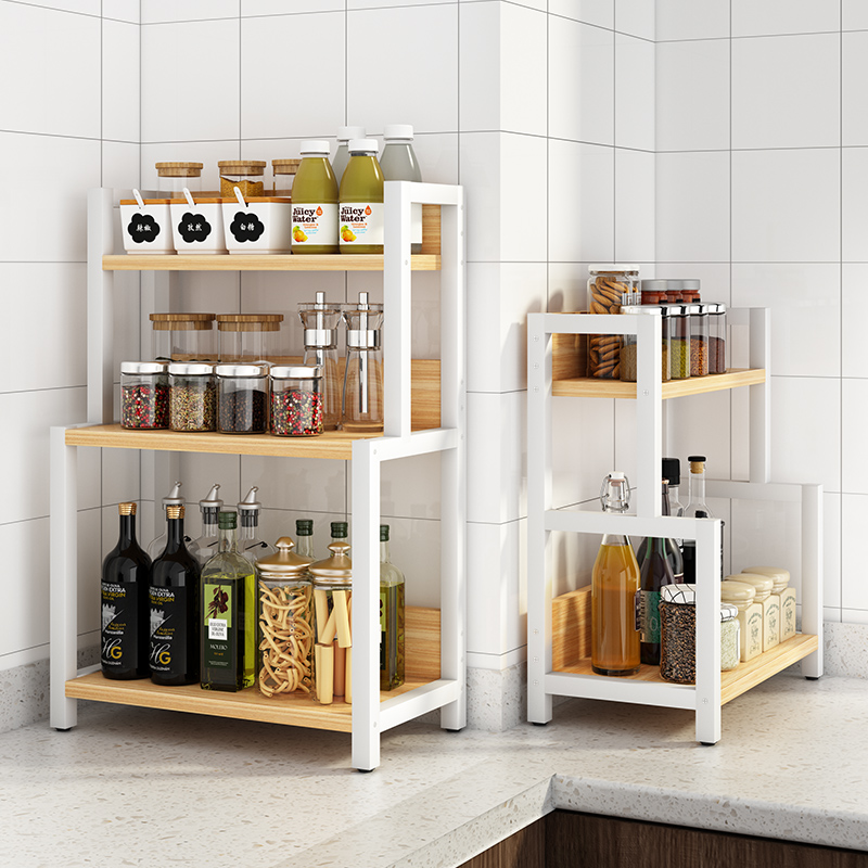 Seasoning Shelve Kitchen Table Surface Multilayer Home Hearth Corner Shelve Oil Salt Sauce Vinegar Condiment Containing shelf