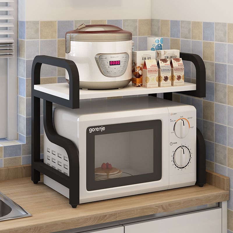 Kitchen shelf microwave rack double oven frame 2 layer rice cooker storage rack
