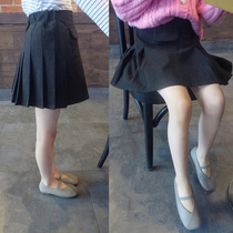 Foreign trade Korean childrens clothing 19 autumn and winter College temperament Joker decoration woolen girl hundred fold skirt skirt