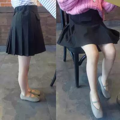 Foreign trade Korean children's clothing 19 autumn and winter College temperament Joker decoration woolen girl hundred fold skirt skirt