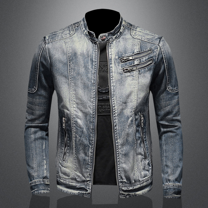 Fried Street Tooling Denim Jacket Men's Han Edition Trend Spring and Autumn 2020 New Leisure Chains Cowboys Cowboys