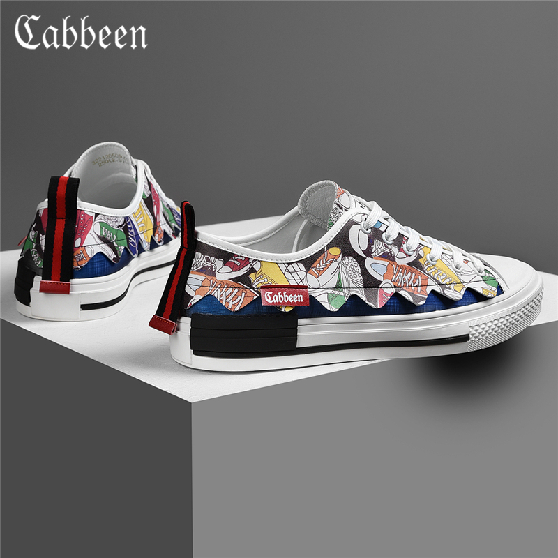 Carbensail Cloth Shoes Men's Graffiti Men's Shoes Summer Breathable Casual Cloth Shoes 2022 New Low Bunch Men's Board Shoe Tide Shoes
