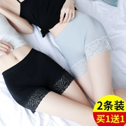 Quần ren an toàn chống mục tiêu của phụ nữ có thể được mặc bên ngoài quần legging cotton mùa hè Quần lót bảo hiểm quần short mỏng không bị cong - Quần tây thường