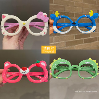 Children's glasses frame without lens sunglasses silicone boys and girls cartoon cute baby toys soft leg girls glasses frame