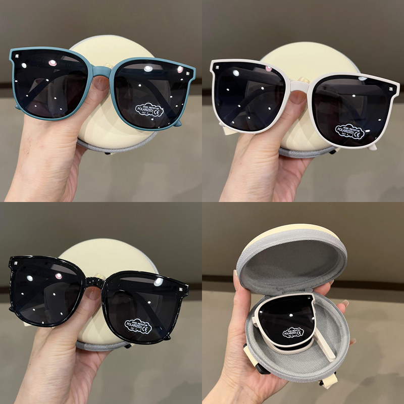 Children Fashion foldable sunglasses polarized ink mirror CUHK Silicone Glasses Kid Anti UV Glasses Tide-Taobao