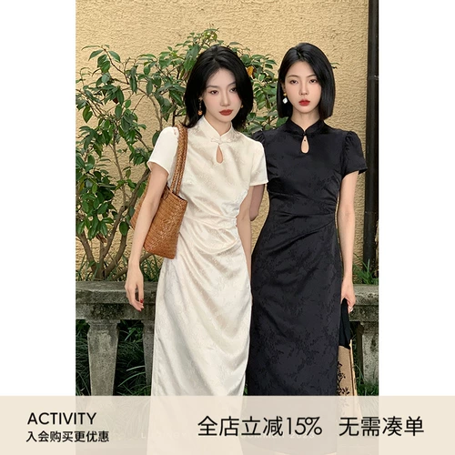 鹭青一 Оригинальное летнее ципао, юбка, китайский стиль