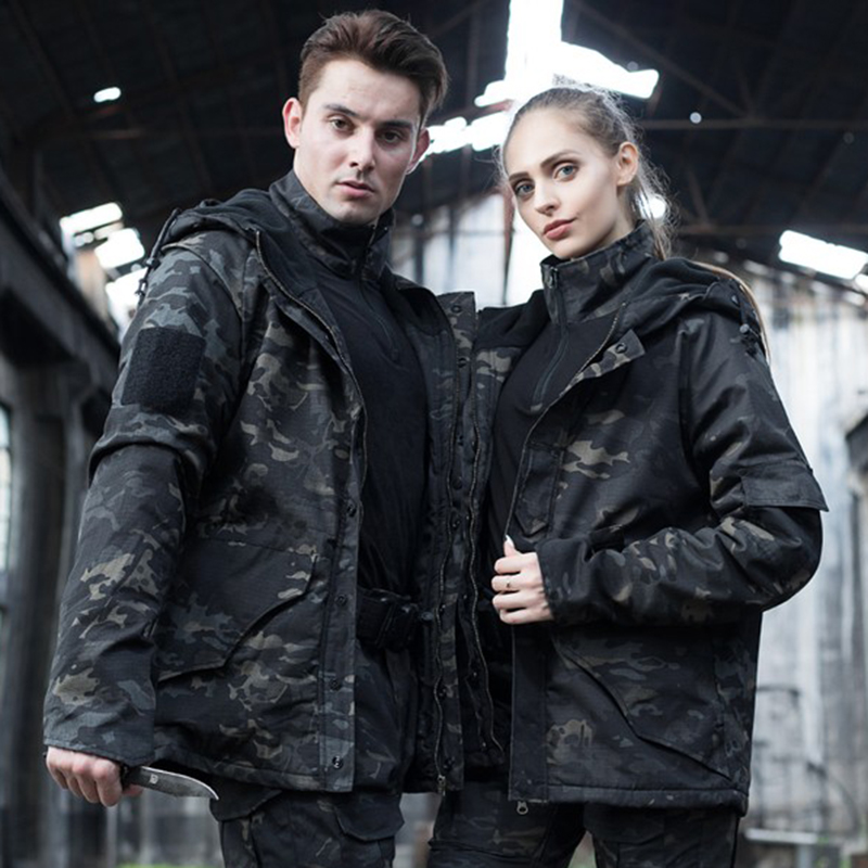 Military Fans Tactical Camouflay Submachine Clothing Suit Men And Women Outdoor Plus Suede Windproof Clothes Jacket Mountaineering Suit Autumn Winter Waterproof