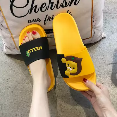 EVA slippers female summer deodorant mute non-slip bathroom bath cute household fashion happy thickening male couple