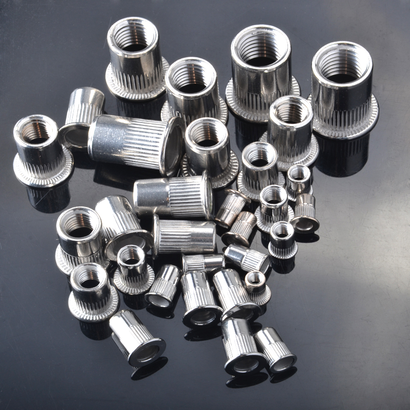 304 stainless steel rivet nut flat head column pattern pull cap knurled small countersunk head rivet nut M3-M12