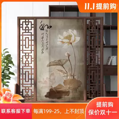 New Chinese screen partition living room modern simple porch wooden bedroom shielding home classical transparent movement