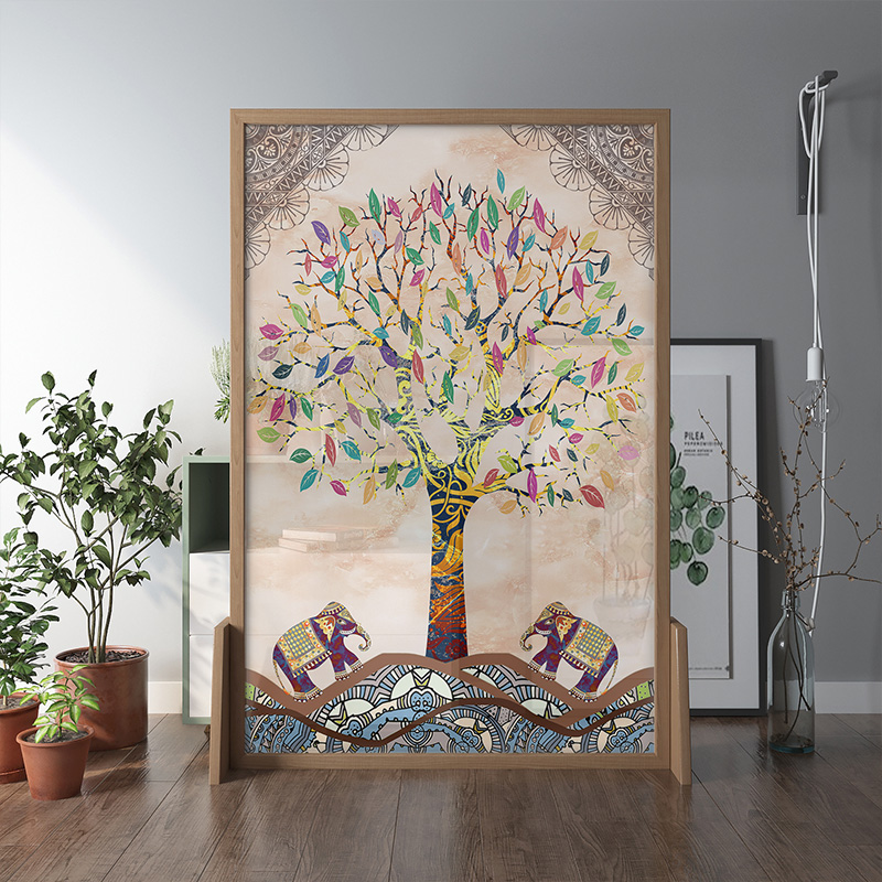 Nordic screen partition Living room entrance Modern simple fashion translucent wooden bedroom office can be moved