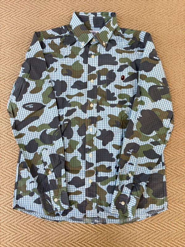 Bape Early Period Camouflage Plaid Long-Sleeved Shirt Bape Early Period Camouflage Plaid Long-Sleeved Shirt