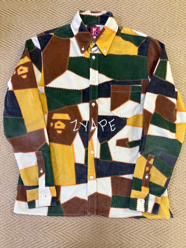 Bape Early Period Thick Patchwork Long-Sleeved Casual Shirt