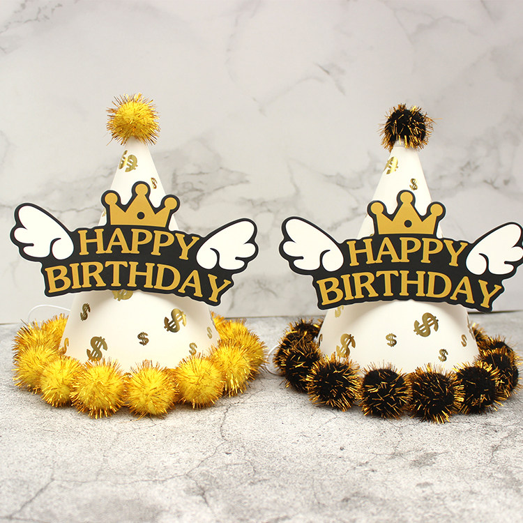 New birthday hat for children's birthday hat party hat cartoon fur hat festival dressed as a human spire hat