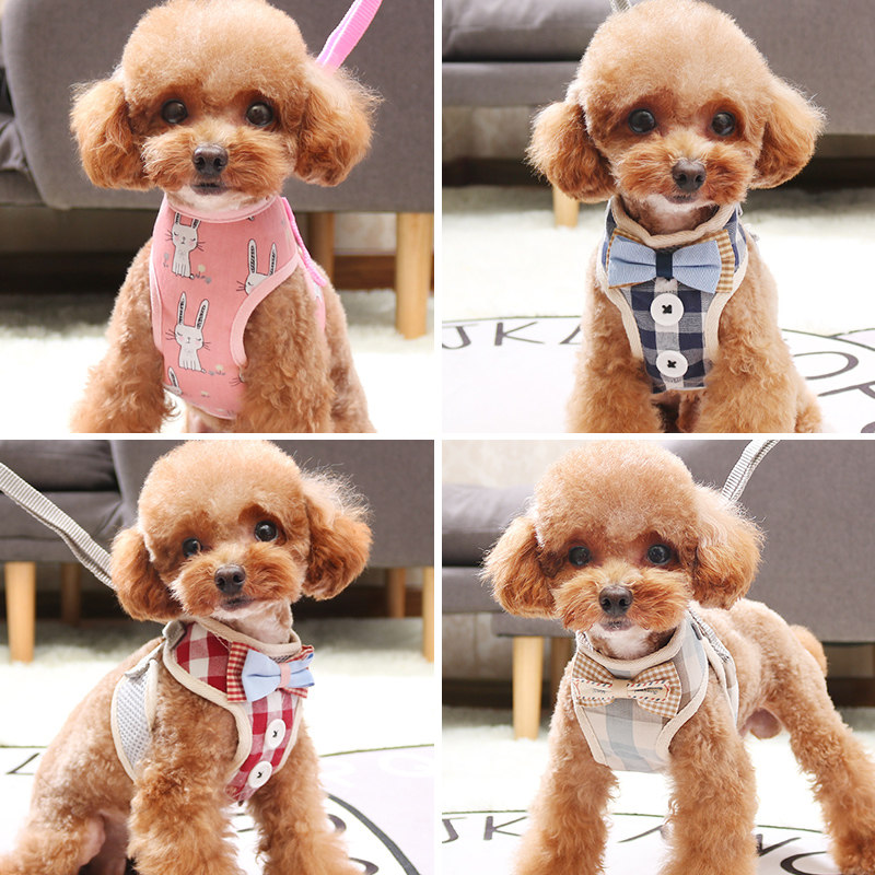 Dogs traction rope medium small canine dog rope vest style teddy boaesthete walking dog rope pet breast-holding baby bag dog necklace