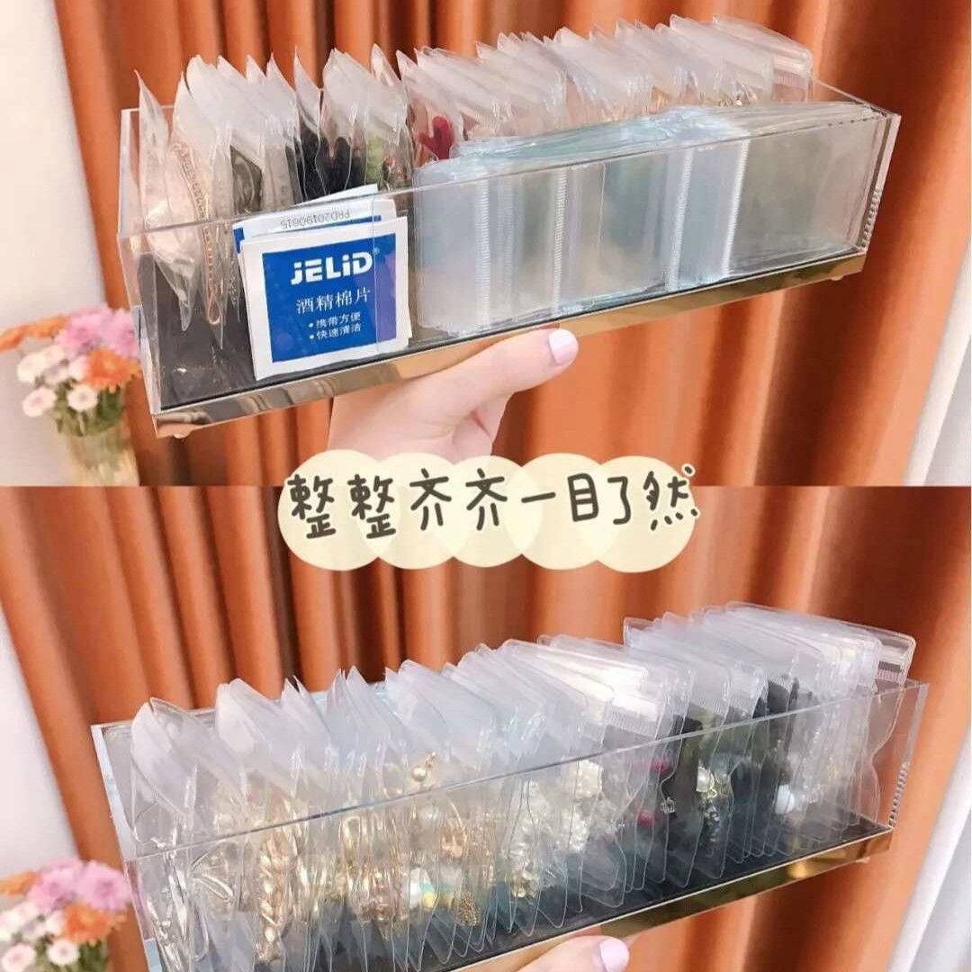Transparent multilayer ear needle collection bag stratix for jewellery sealing bag cotton stick containing box portable anti-oxidising earrings