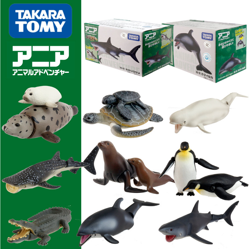 Anglia Crocodile Toy Marine Simulation Animal TOMY Multimeka Children Wild Turtles Shark Dolphin Model