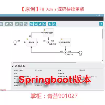 FHAdmin Springboot Activiti Workflow Project Source Code Integrated Code Generator