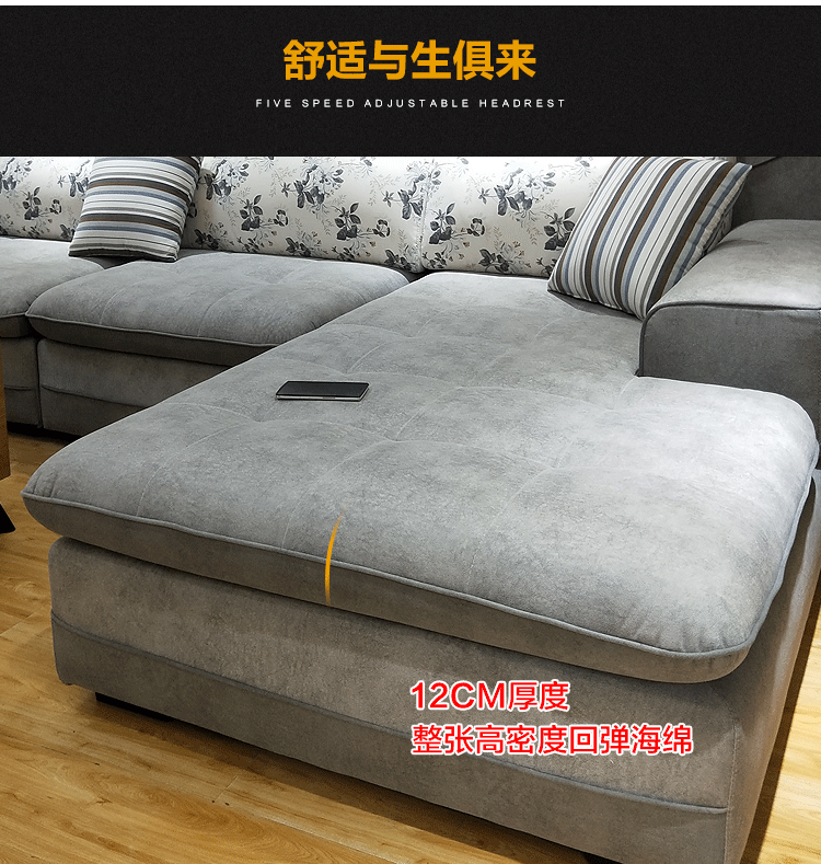 Công nghệ vải dùng một lần sofa vải hiện đại tối giản phòng khách lắp ráp đồ nội thất có thể tháo rời và kích thước có thể giặt sofa - Ghế sô pha ghế sofa dài
