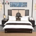 Giường gỗ đặc kiểu Trung Quốc mới 1,8m giường đôi 1,5m phòng ngủ giường cưới khách sạn phòng tiêu chuẩn khách sạn giường và bữa sáng đồ nội thất tùy chỉnh - Giường